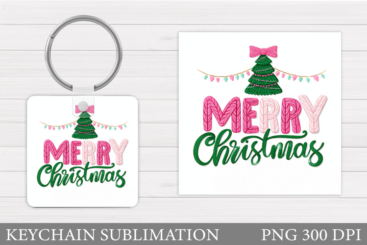 Merry Christmas Keychain. Christmas Keychain Design