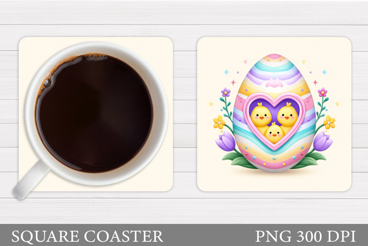 Easter Chick Coaster Design. Easter Eggs Coaster Sublimation
