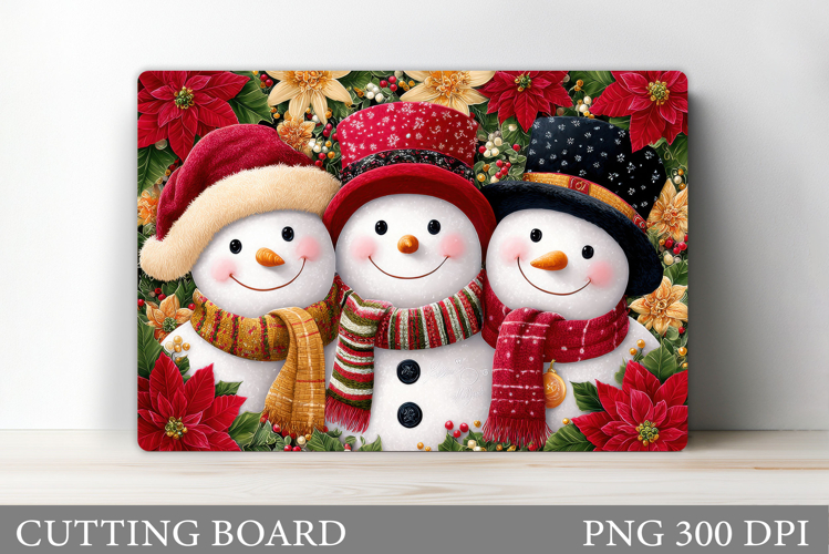 Christmas Cutting Board. Snowman Cutting Board Sublimation