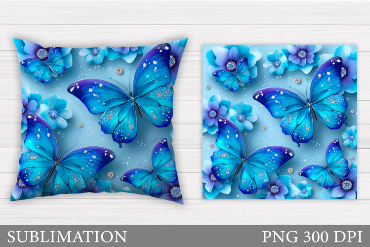 Butterfly Flowers Sublimation. Butterfly Pillow Sublimation