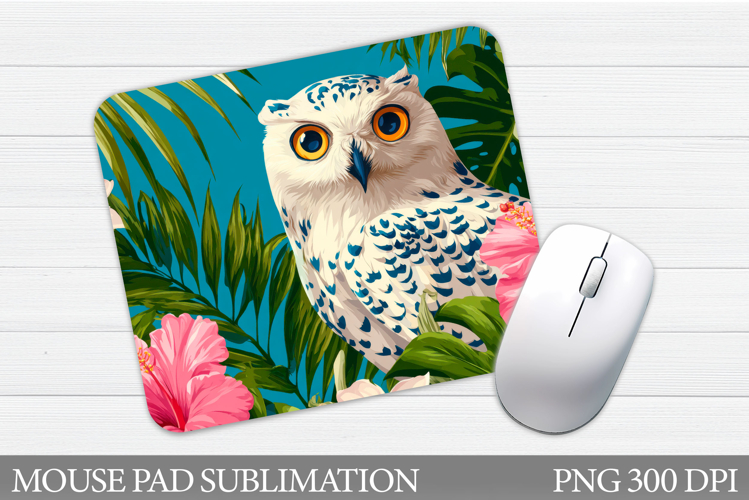 Owl Mouse Pad Design. Owl Flowers Mouse Pad Sublimation