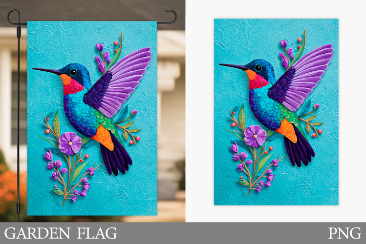Hummingbird Garden Flag. Bird Garden Flag Sublimation