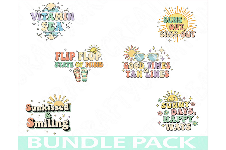 Summer Bright And Fun Png Bundle, Sunkissed And Smiling Png