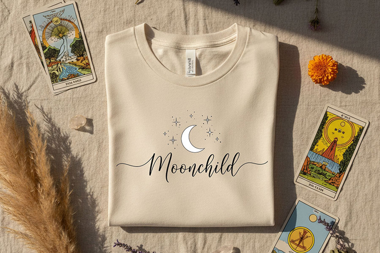 Moonchild PNG, Celestial Boho Design, Spiritual Moon Phase