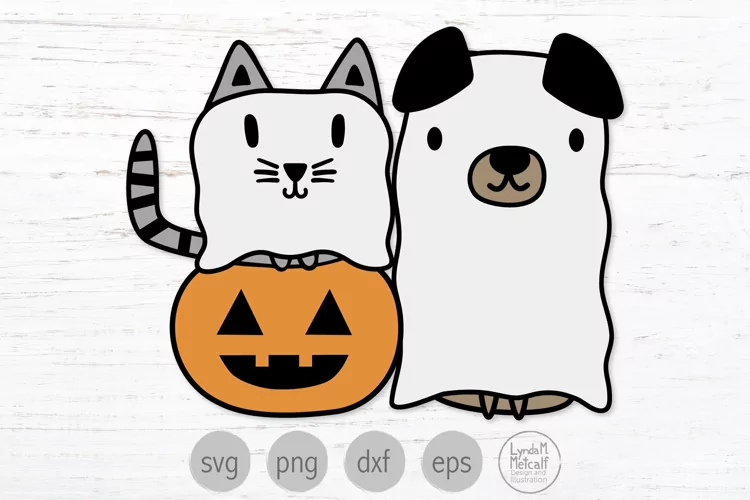 Halloween Pets svg, Ghost Pets, Spooky Dog, Spooky Cat Png