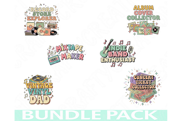 Music & Pop Culture Png Bundle, Music Lover Quotes Clipart