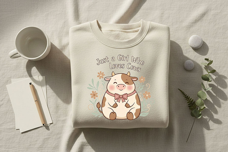 Just a Girl Who Loves Cows Png, Cute Cow Png, Cow Lover Png