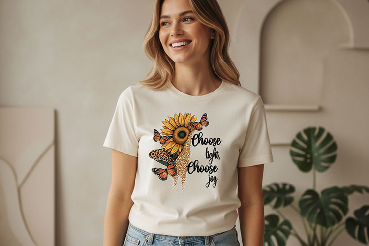 Choose Light Choose Joy Png, Sunflower Butterfly Png Quote