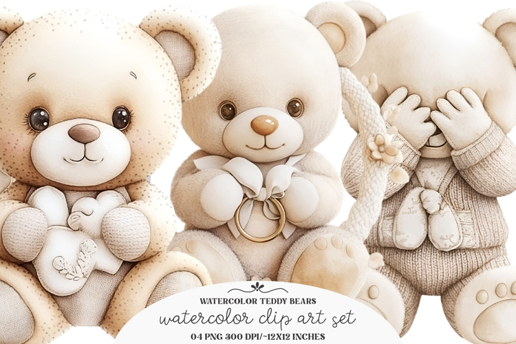 Watercolor Teddy Bear Clipart - Teddy Bear Png