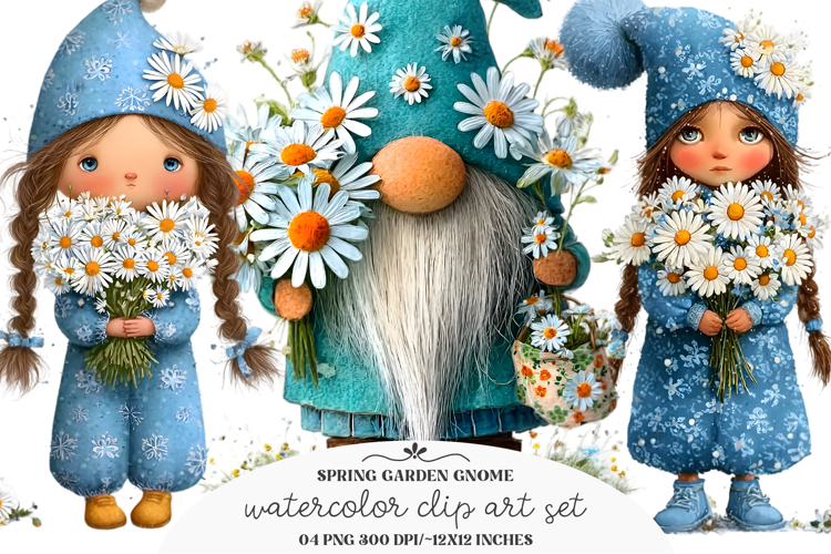 Whimsical Spring Gnome Clipart