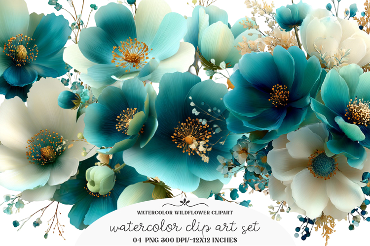 Watercolor Wildflower Clipart