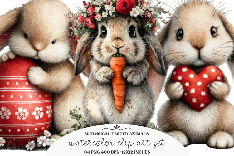Whimsical Easter Animals Clipart
