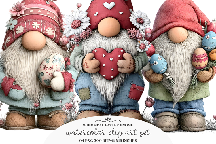 Whimsical Easter Gnome Clipart