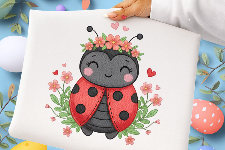 Cute Ladybug Embroidery Design
