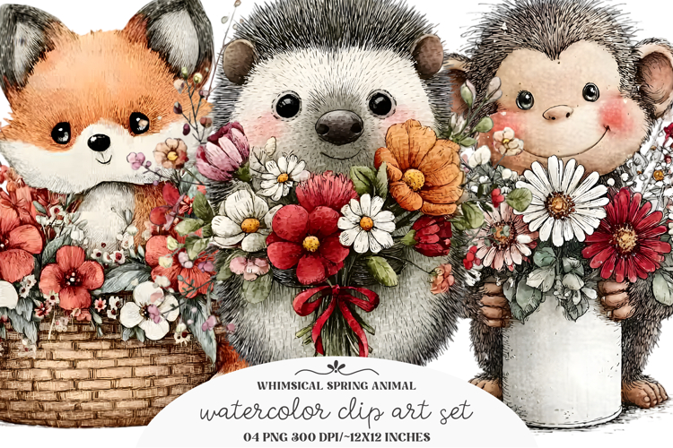 Whimsical Spring Animal Clipart