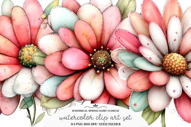 Whimsical Spring Daisy Flower Clipar