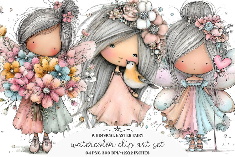 Whimsical Easter Fairy Clipart