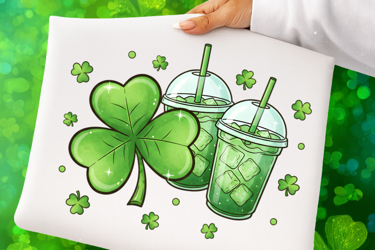 St Patrick’s Day Shamrock Iced Drink PNG