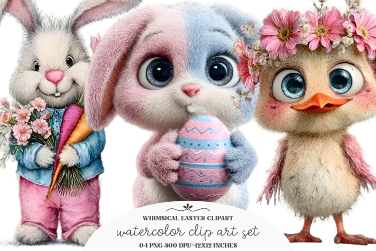 Whimsical Easter Clipart / Easter Png