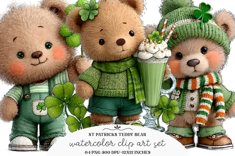 St patricks Teddy Bear Clipart
