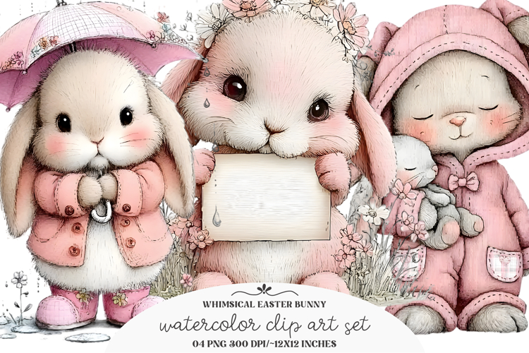 Whimsical Easter Bunny Clipart