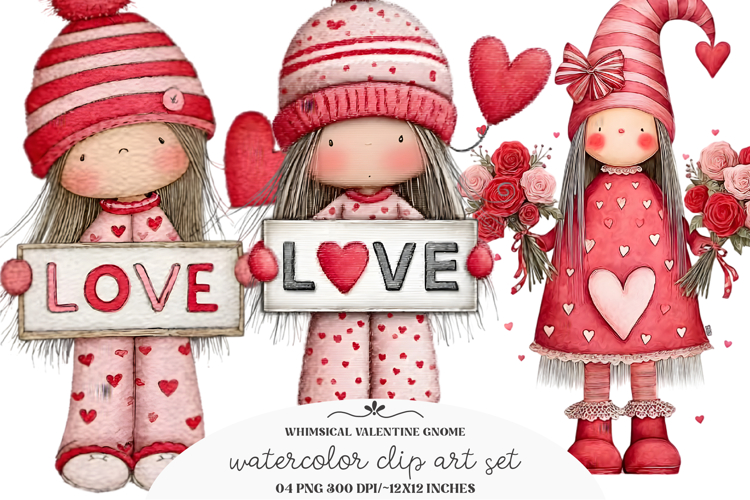 Valentine Gnome Clipart
