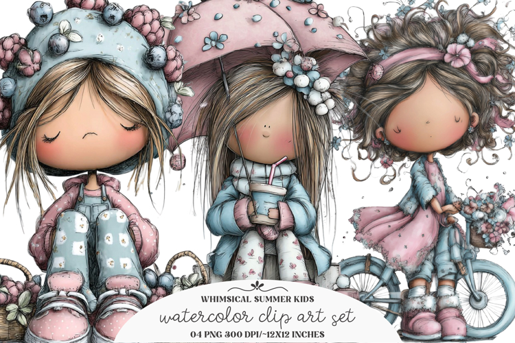Whimsical Summer Kids Clipart