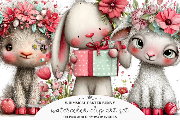 Whimsical Easter Bunny Clipart