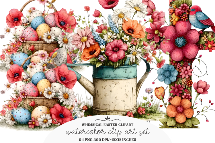Watercolor Illustration Easter Clipart