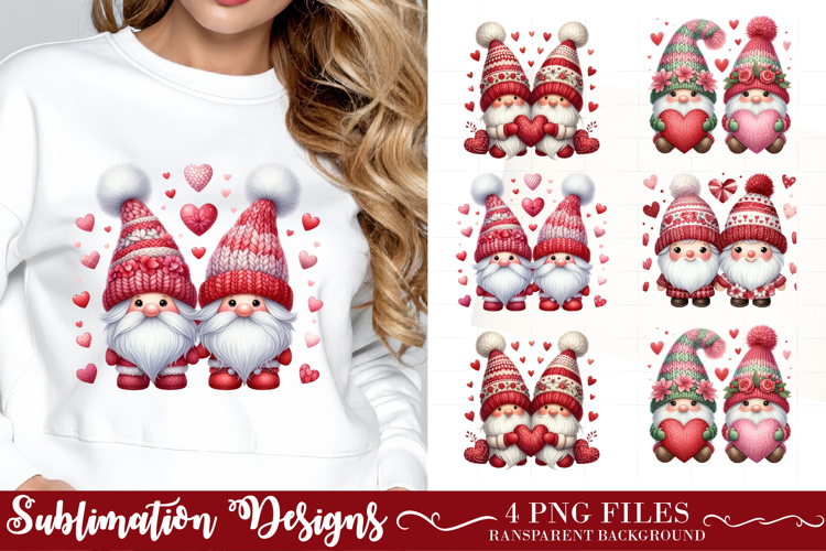Gnomes Valentine Clipart | Valentines Day Sublimation