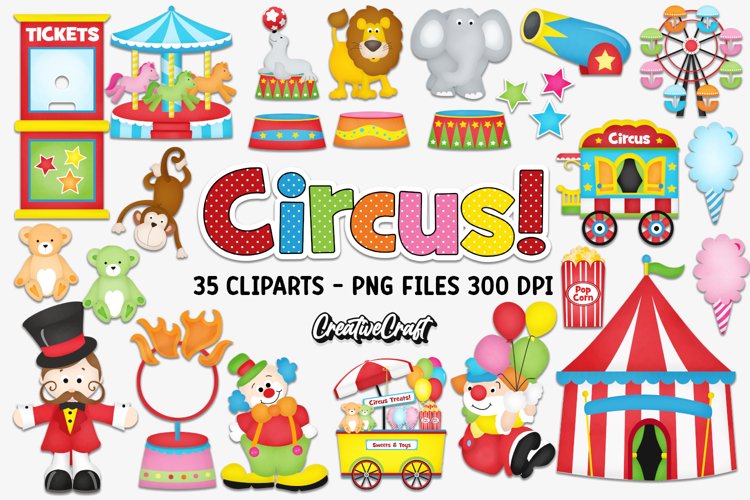 Circus Clip Art, circus animals cliparts, carnival graphics example image 1