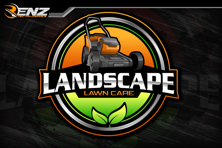 Mowing logo - lawn mower logo