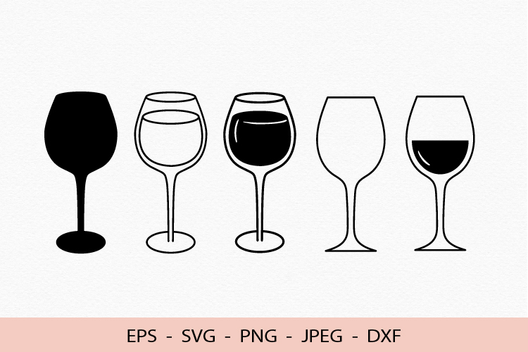 Wine glasses SVG Red Wine Cricut file Silhouette DXF PNG