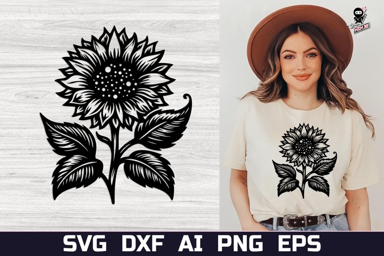 Sunflower SVG, Floral weeding Cut File example image 1