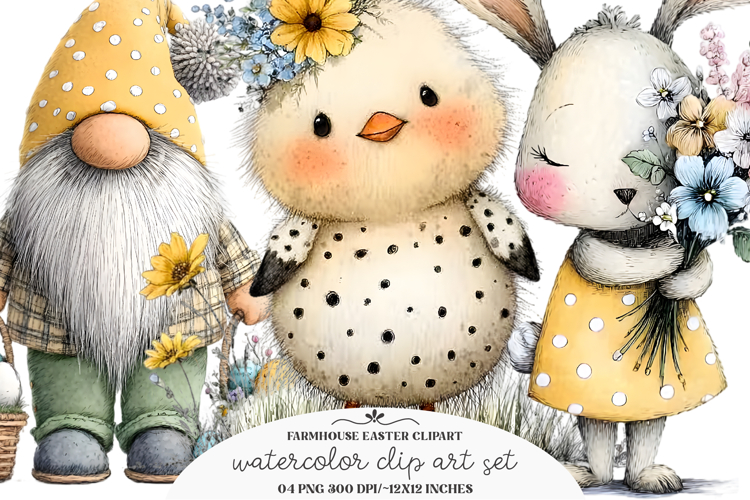 Farmhouse Easter Clipart