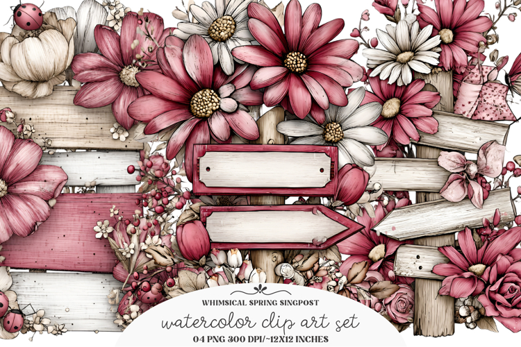 Whimsical Spring Singpost Clipart