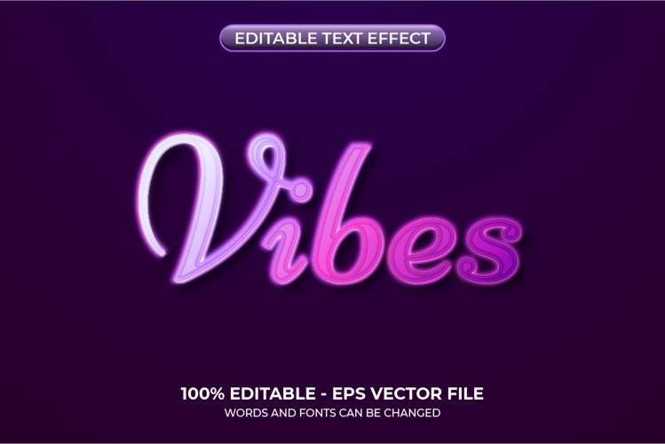 Vibes text effect. The beautiful gradient font effect example image 1