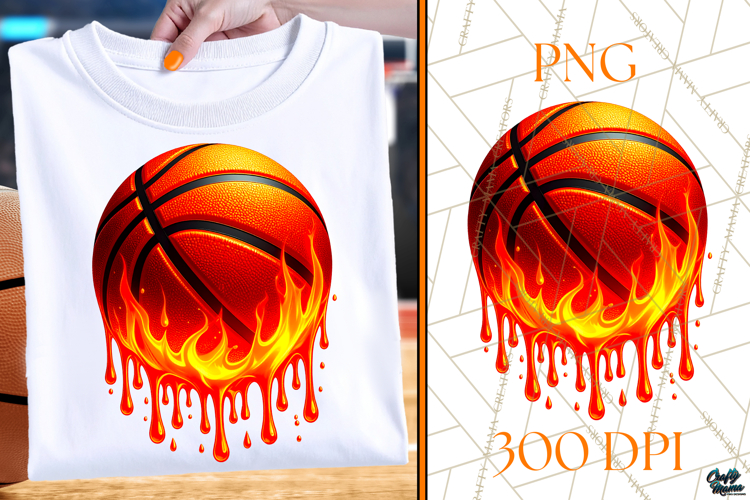 Dripping Basketball Flames Shirt | Trendy Basketball Png