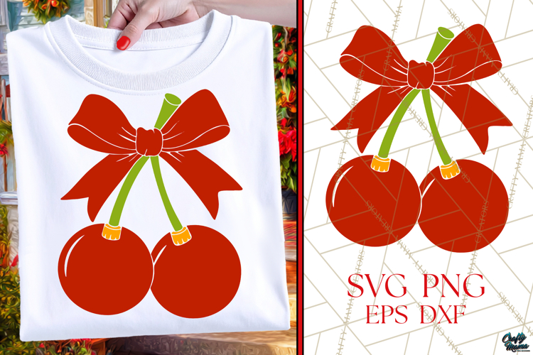 Christmas Ornament Cherries | Coquette Christmas SVG/PNG