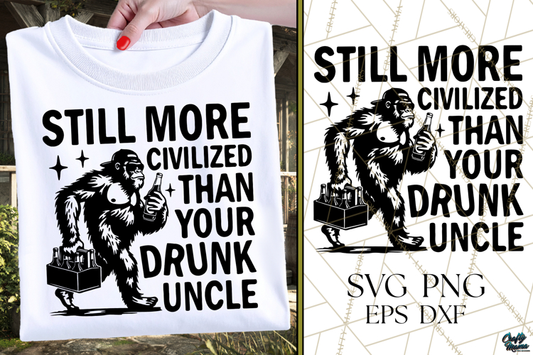 Funny Beer Drinking Bigfoot SVG | Funny Quote SVG|PNG