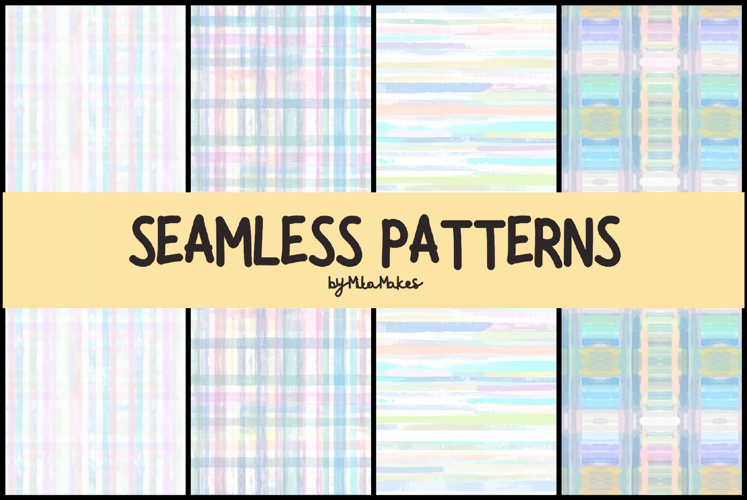 Pastel Watercolor Plaid and Stripes Seamless Pattern