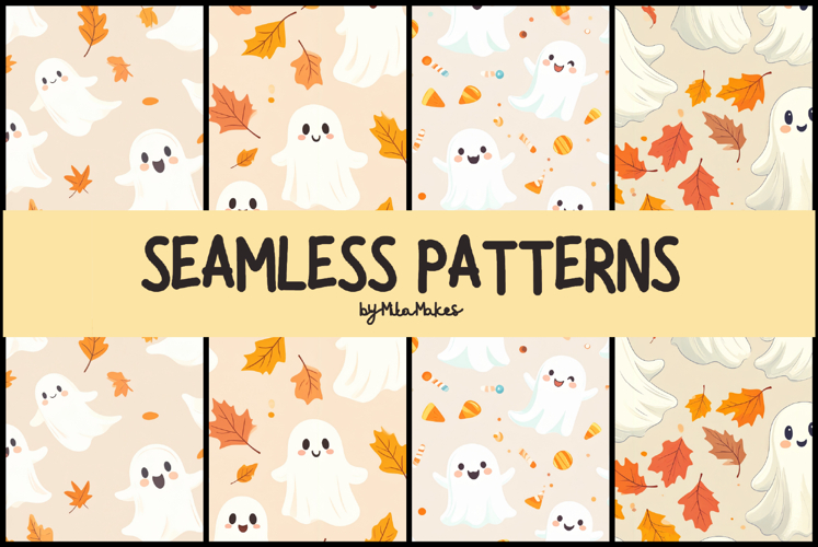 Friendly Fall Ghosts - Seamless Halloween Patterns