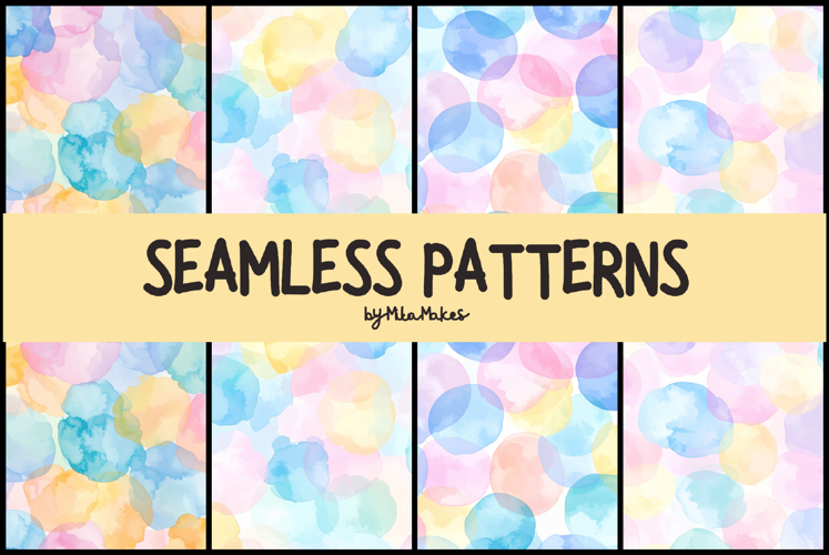 Pastel Watercolor Bubble Circles Seamless Pattern