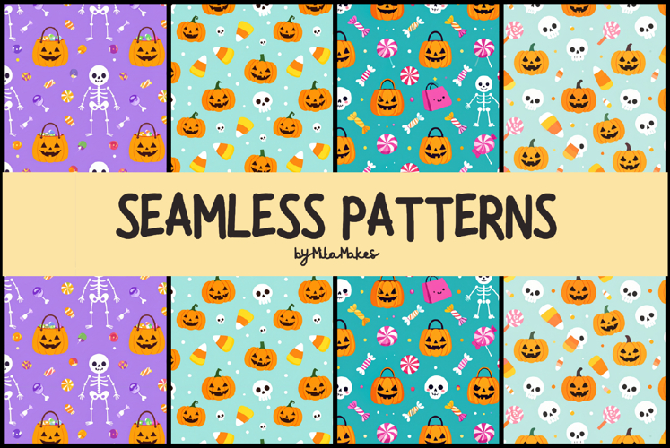 Cute Trick-or-Treat - Seamless Halloween Patterns