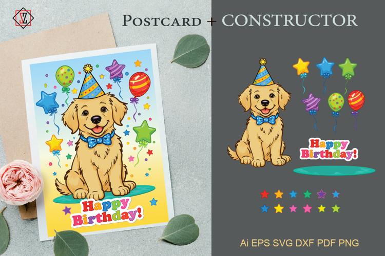 Card Builder Birthday Greeting Card with Dog