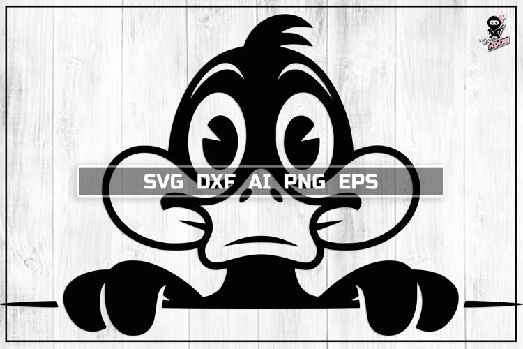 Peeking Duck SVG, Cute Farm Animal Portrait Cut file