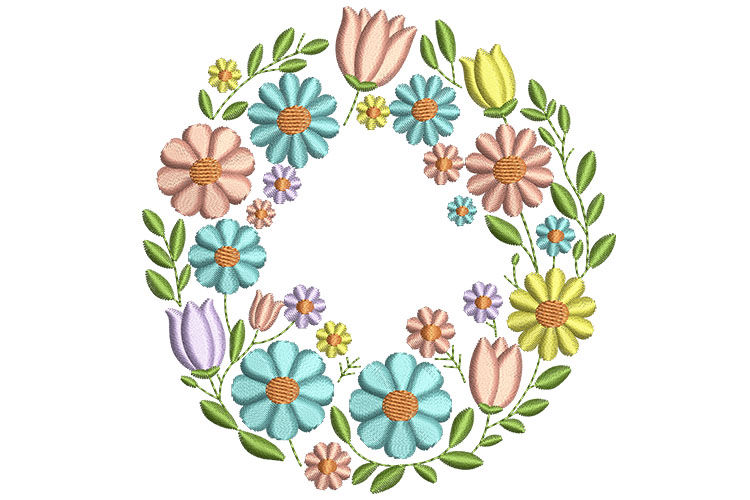 Floral Wreath Embroidery Designs