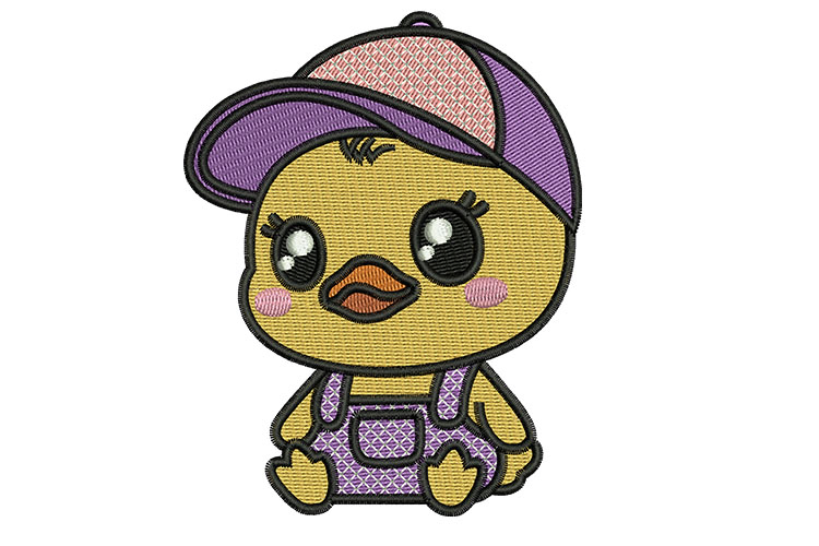 Cute Duckling with Cap embroidery designs