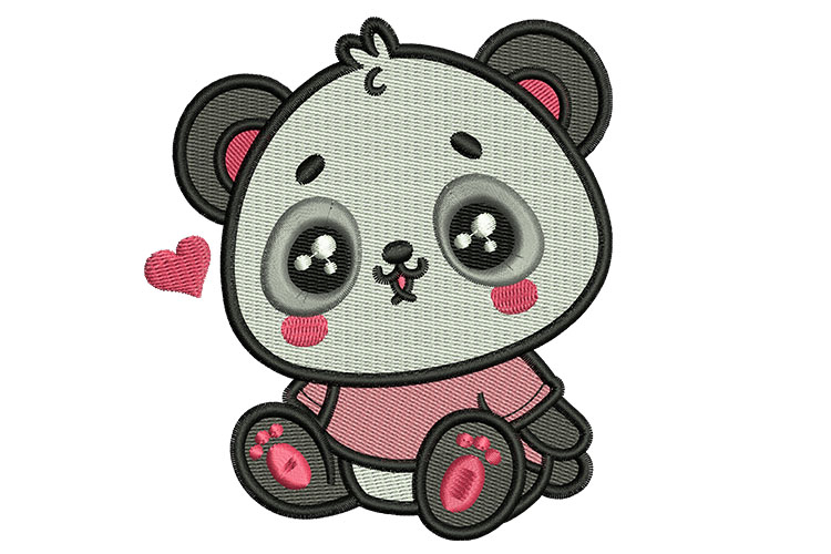 Baby Panda Love Embroidery designs