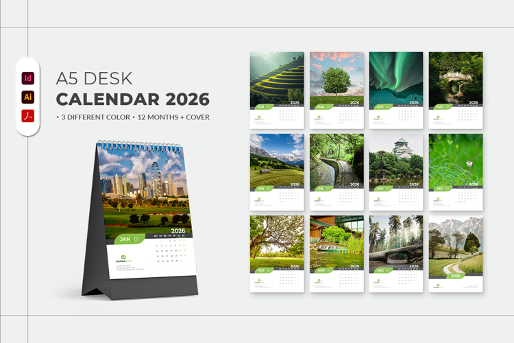 Desk Calendar 2026 Template